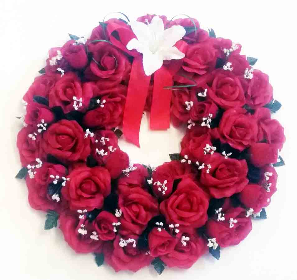 1133 - 24" Red/White Elegant Wreath - 52.75 ea