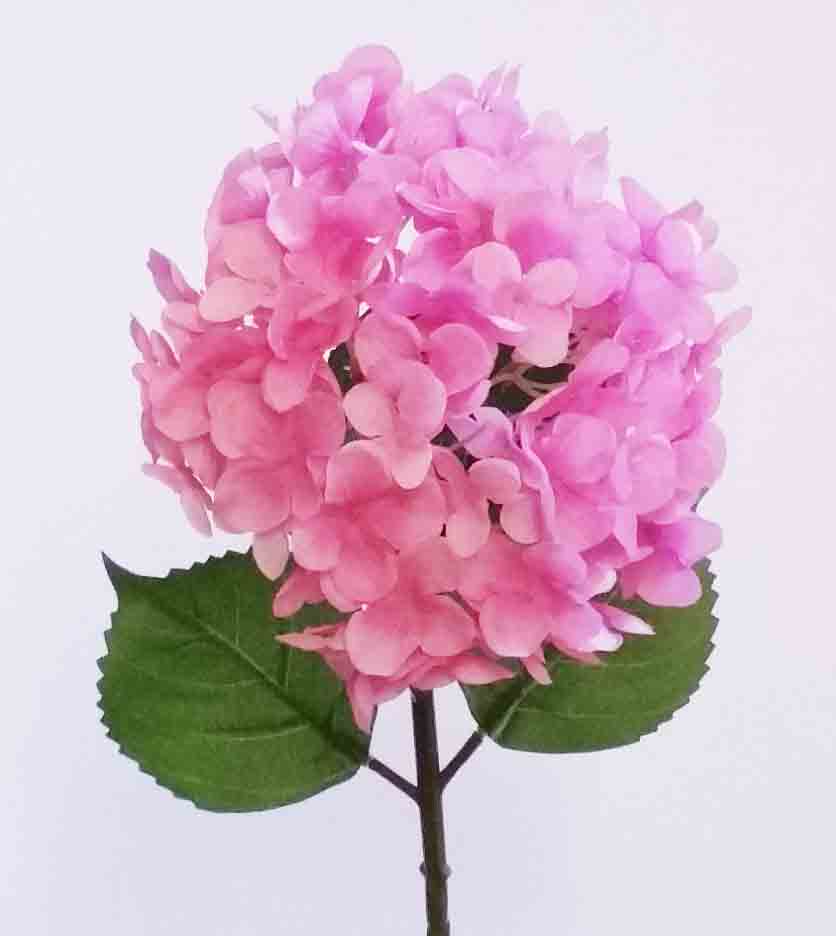 H63 - 17" Pink Hydrangea Stem - 4.95 ea, 4.50/12