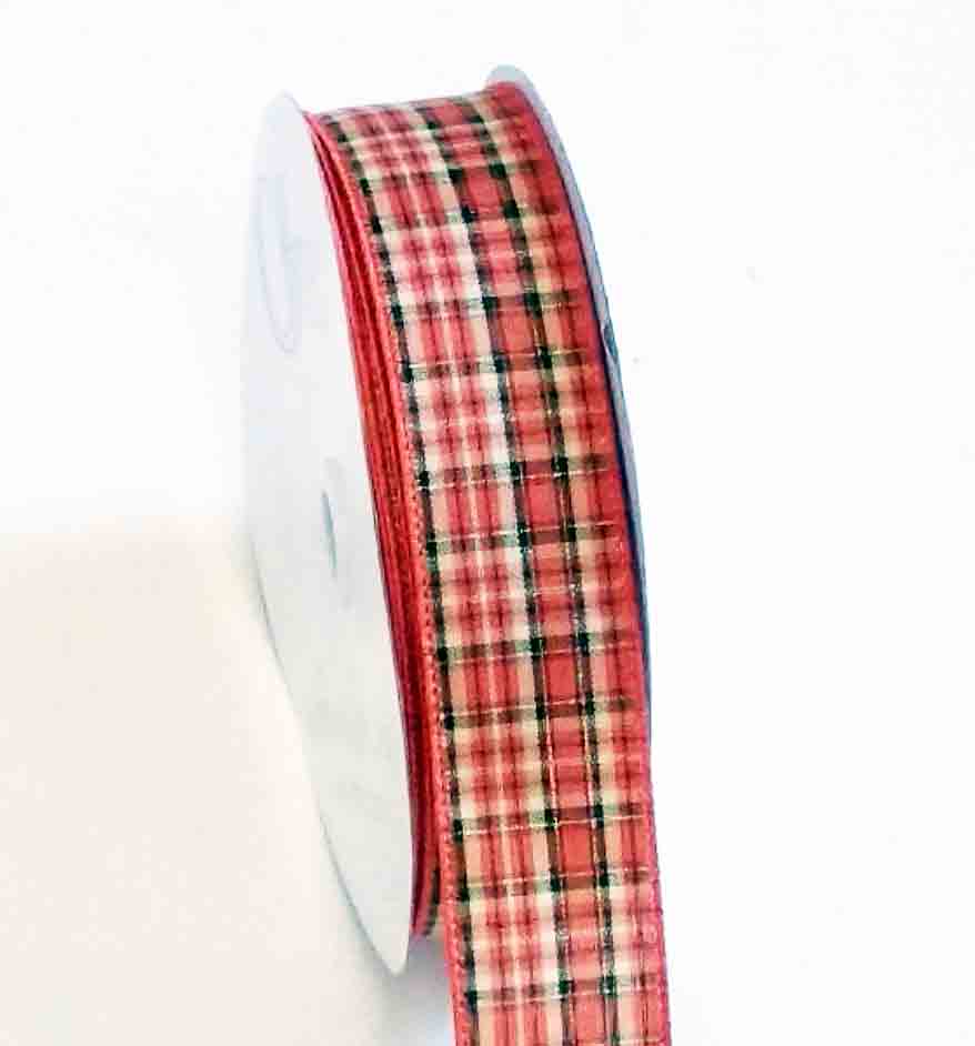 7432 - 1.5" x 25 yds Orange Gaylord Plaid - 9.95 bolt
