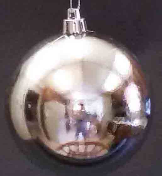 X9150 - 5.75" Shiny Silver Hanging Ball - 4.45 ea, 4.25/6