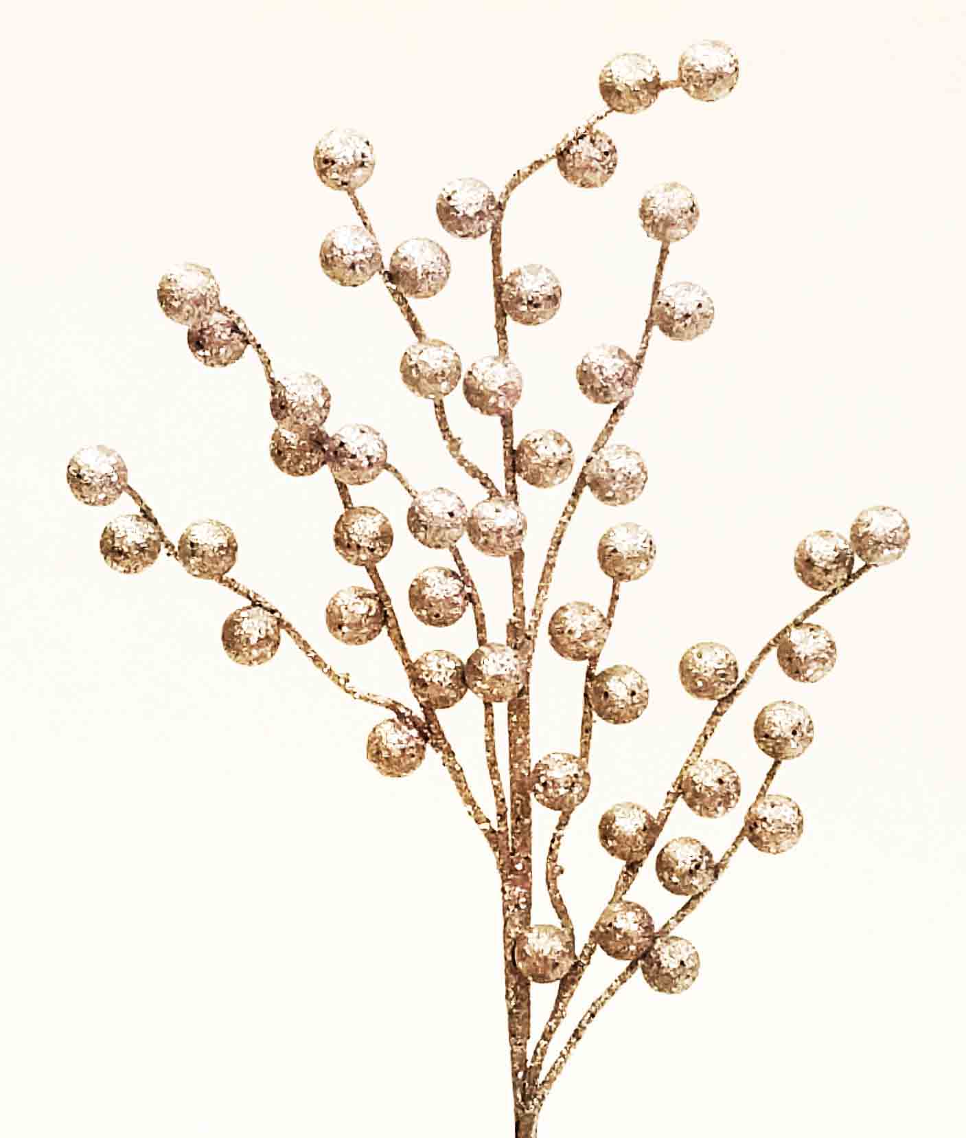 X7216 - 20" Silver Glitter Berry Spray - 1.90 ea, 1.65/12