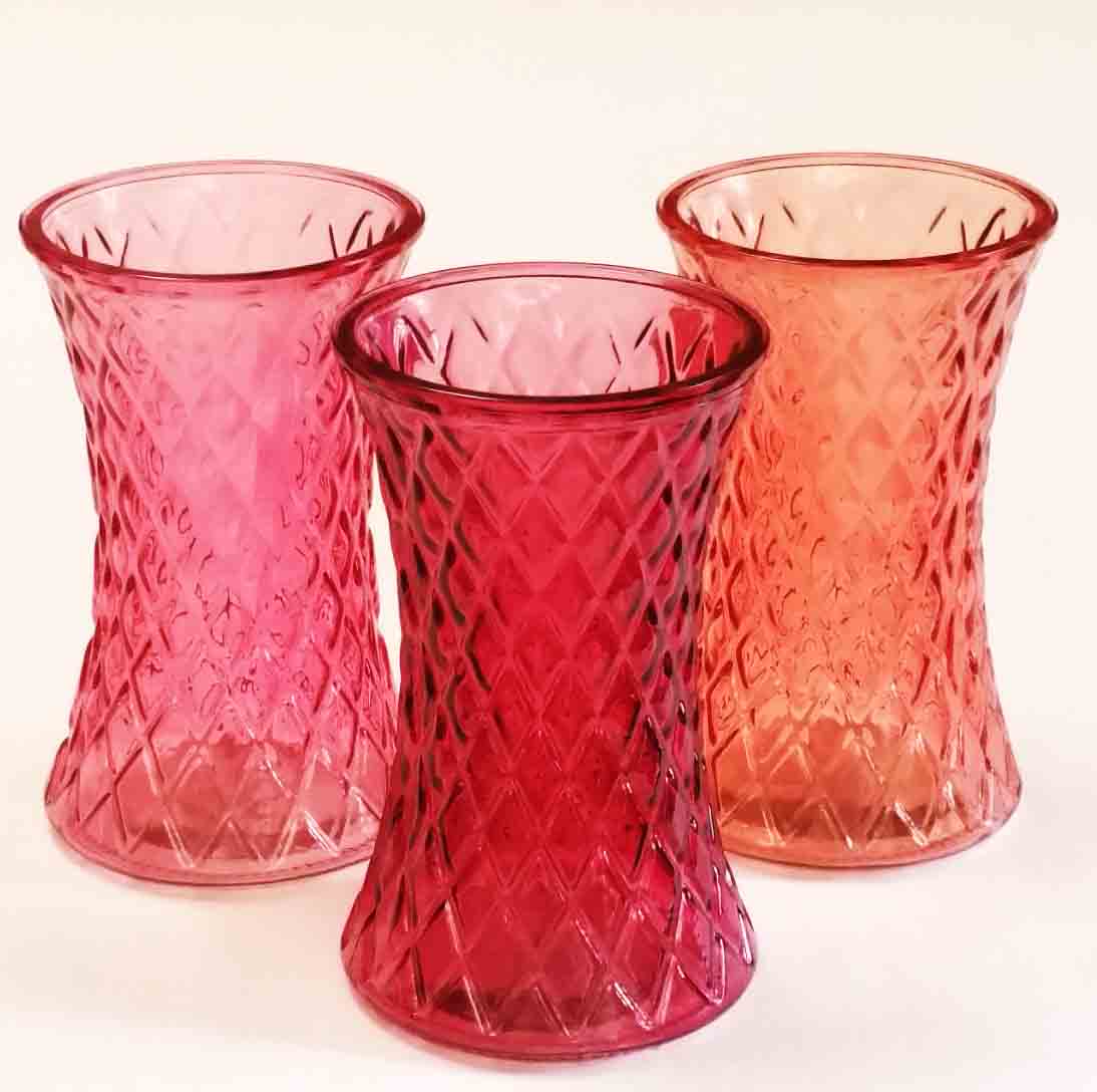 GC636 - 8" Diamond Pattern Gathering Vase - 4.75 ea, 4.50/12