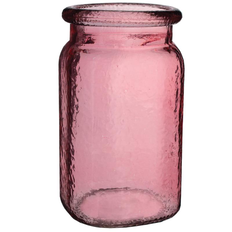 GC3279 - 6.5" Pink Hammered Jar - 3.50 ea, 3.25/24