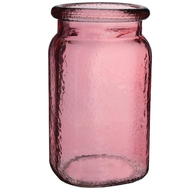 GC3279 - 6.5" Pink Hammered Jar - 4.25 ea, 3.85/24