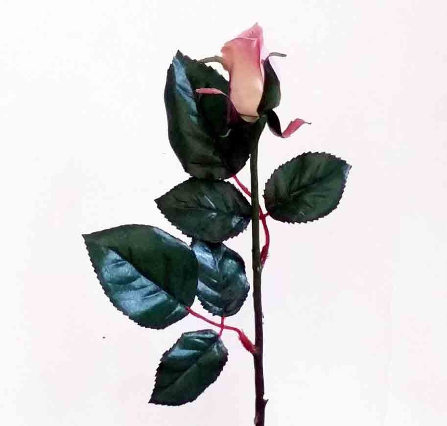 R1 - 14" Mauve Rose Bud Stem - 1.25 ea, 1.05/12