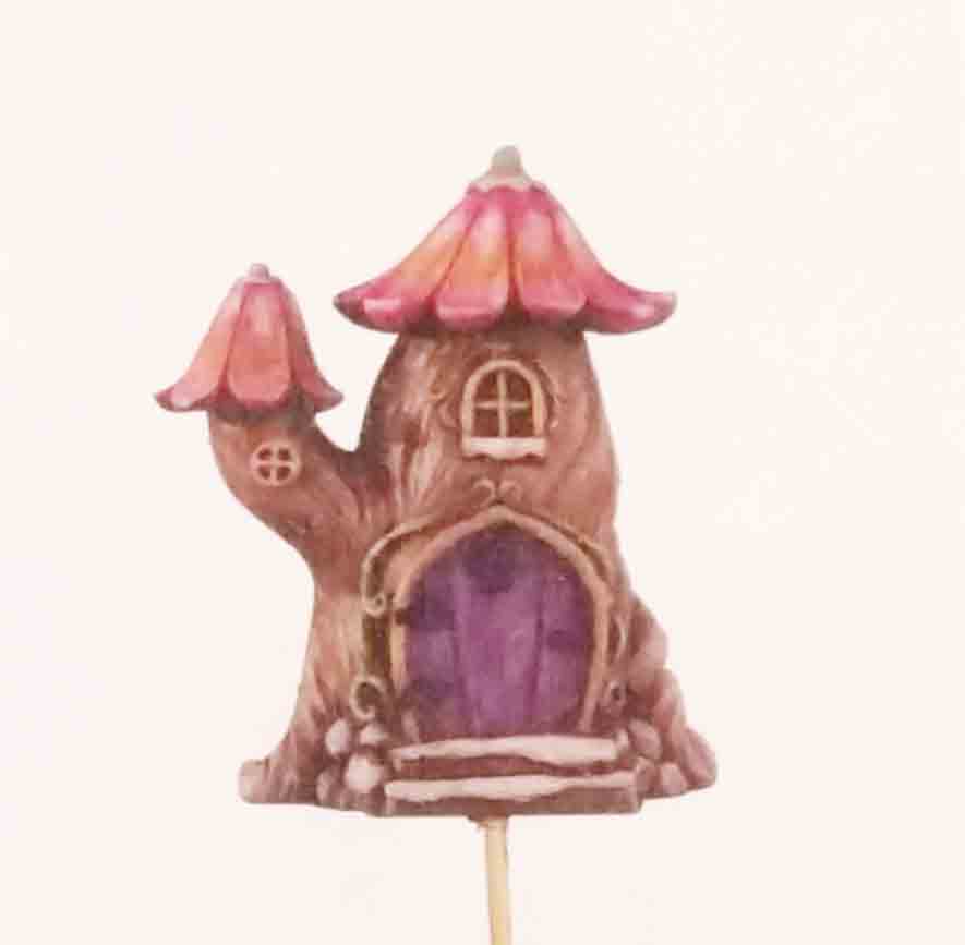 345 - 3.5" Flower Roof Fairy House Pick - .95 ea, .75/12