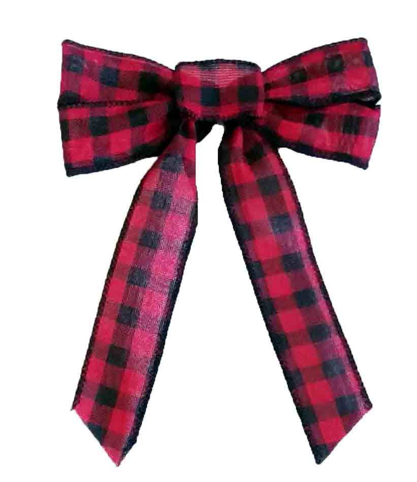 2533 - 6.5" Buffalo Plaid Bow Pick - 1.65 ea, 1.40/50