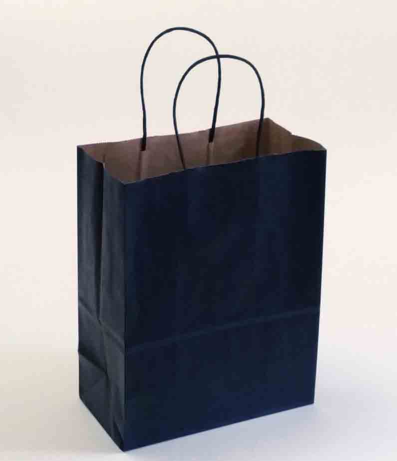 8410 - 8x4x10" Black Paper Shopping Bag - .65 ea, .40/12