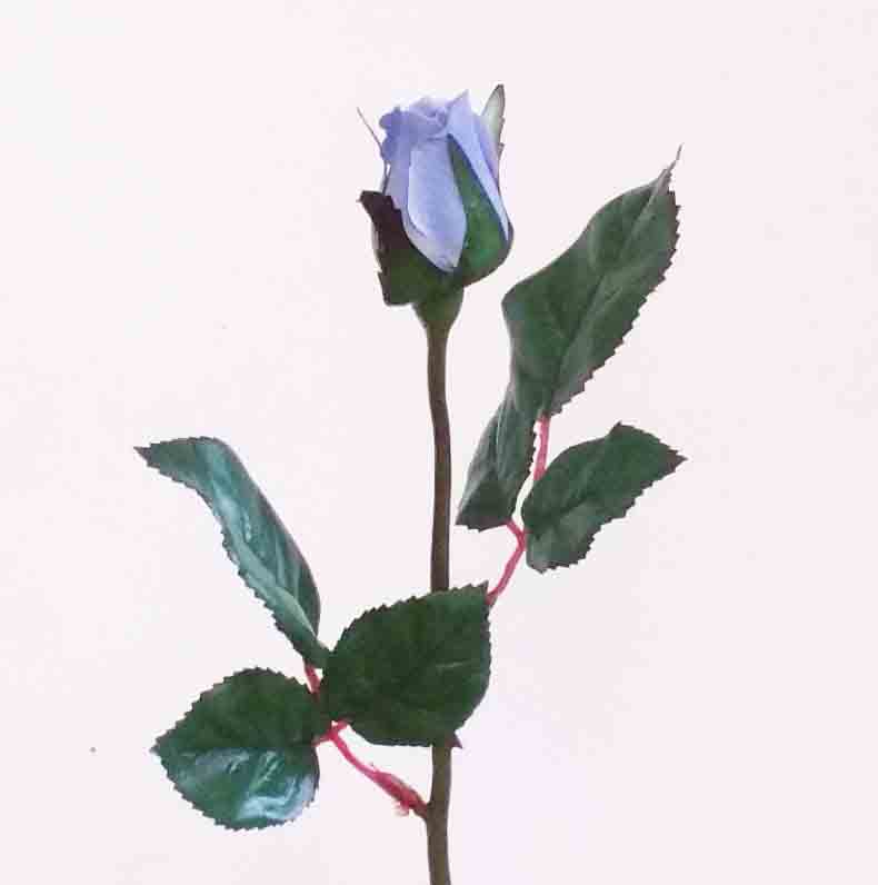 R1 - 14" Periwinkle Rose Bud Stem - 1.25 ea, 1.05/12