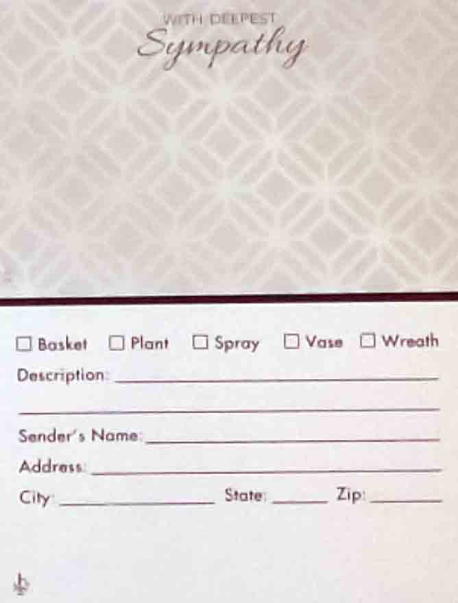 AC4901 - With Deepest Sympathy - 2.45 pkg, 2.25/10