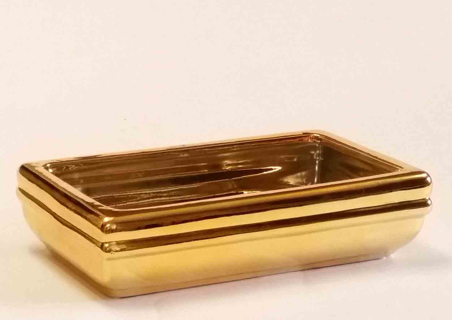 C3612 - 10" Gold Rectangular Ceramic Planter - 11.50 ea, 10.95/12