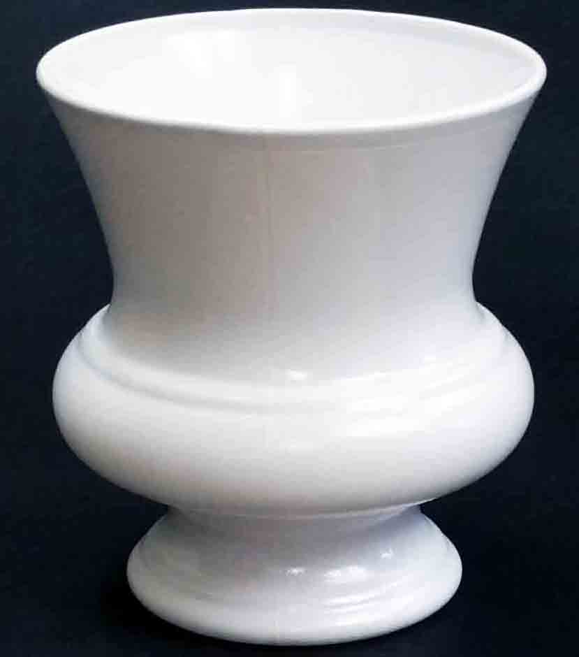 8106 - 9.5" White Designer Urn - 11.50 ea, 10.75/6