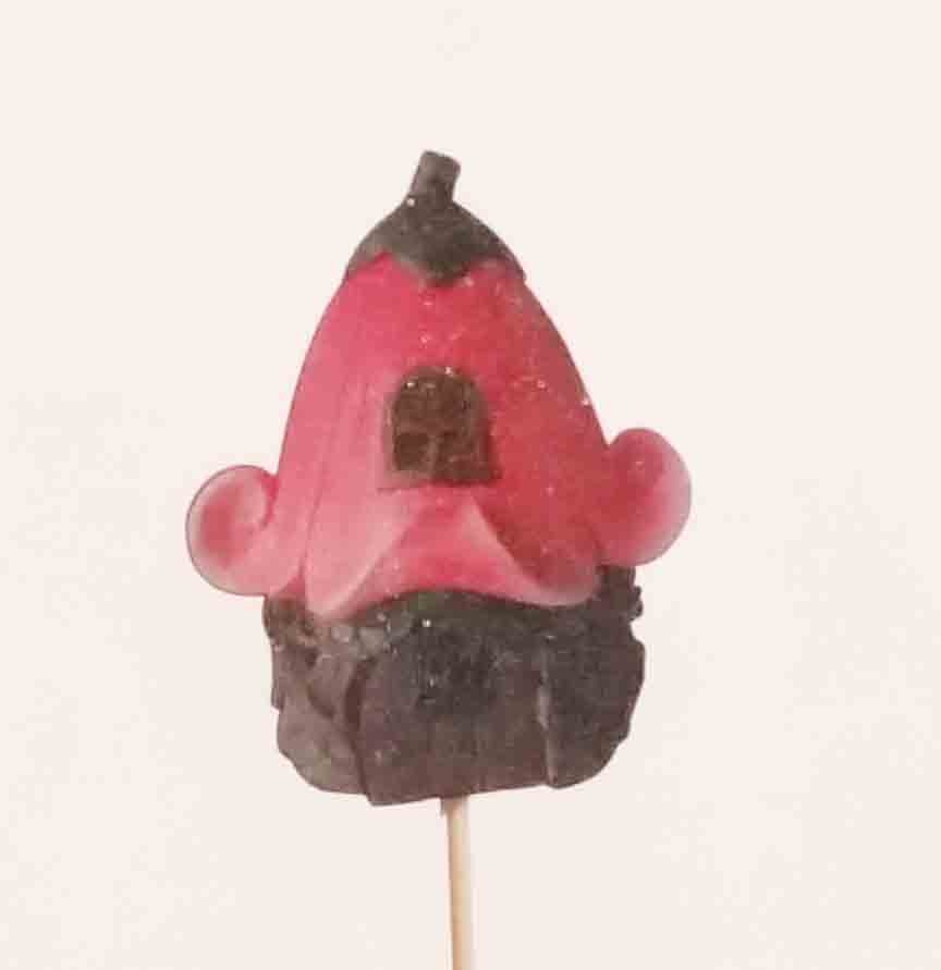 345 - 3.5" Pumpkin Roof Fairy House Pick - .95 ea, .75/12