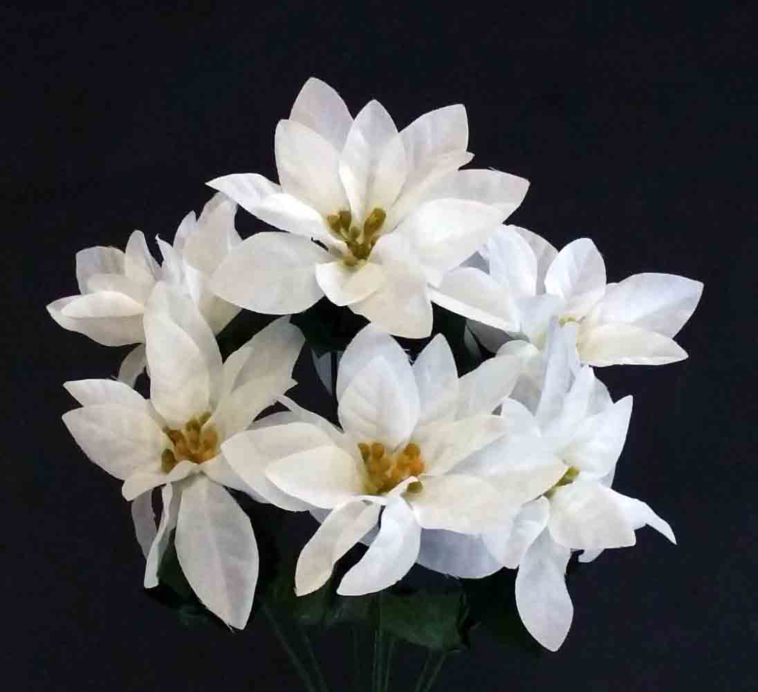 X54 - 17" White Poinsettia Bush x 8 - 2.95 ea, 2.75/12
