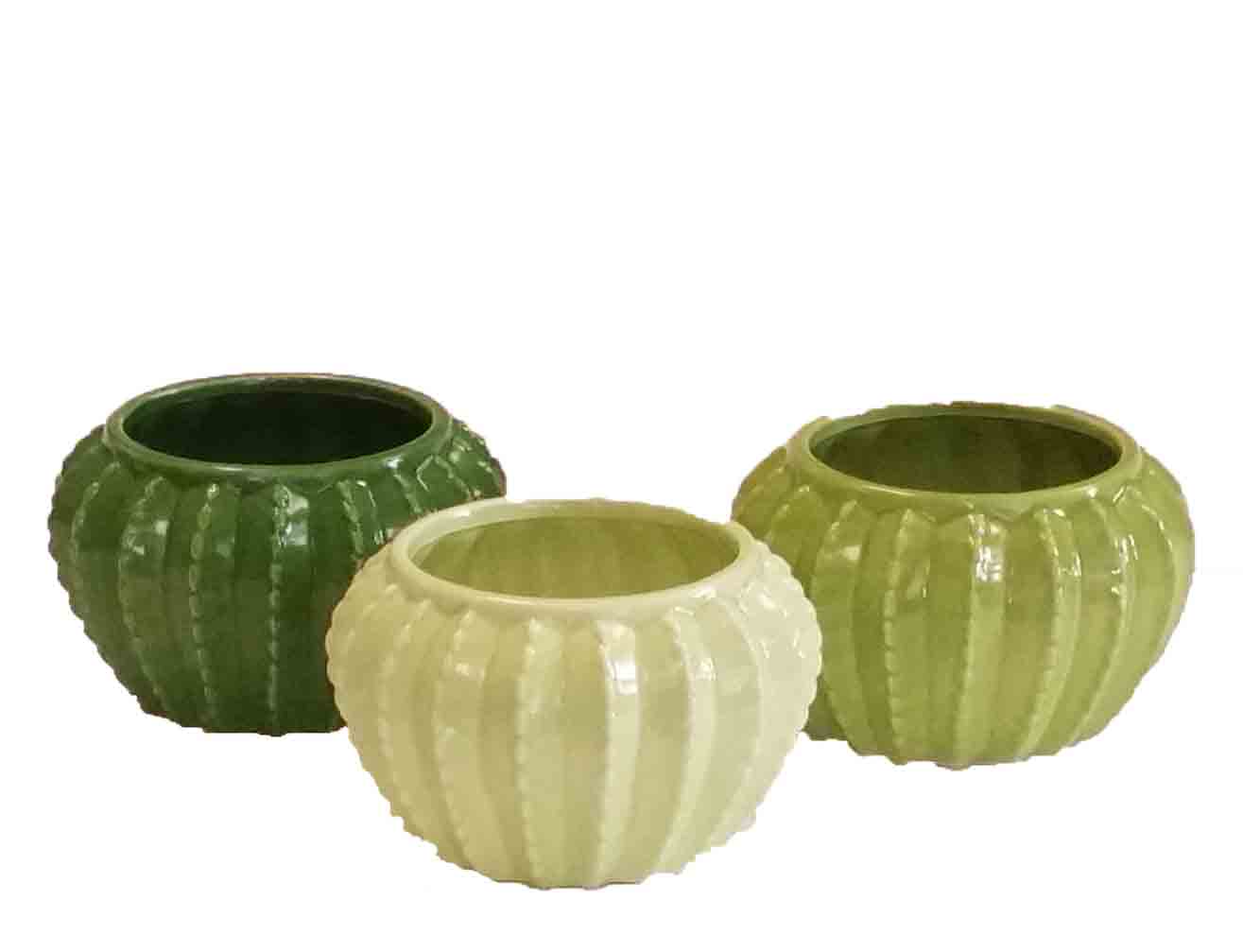 C7075 - 3.5" Ribbed Ceramic Pots - 2.95 ea, 2.50/24