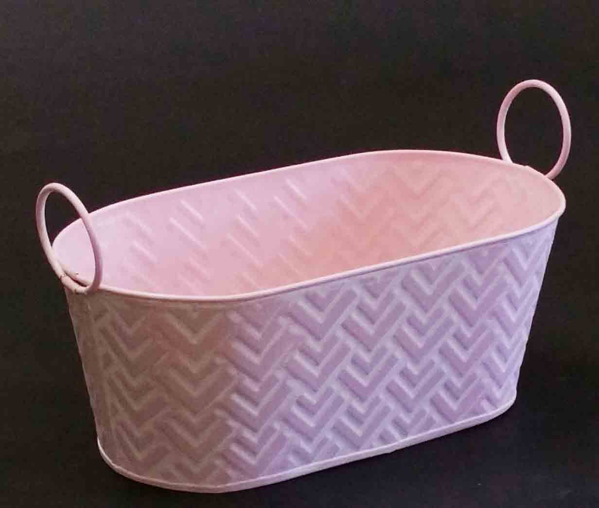 M14 - 10 x 5 x 4" Oval Chevron Pot with Liner - 5.95 ea