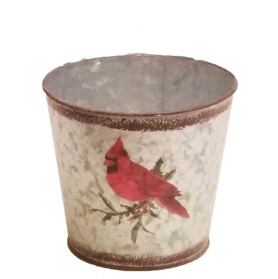 M1236 - 5" Metal Container with Cardinal - 3.95 ea