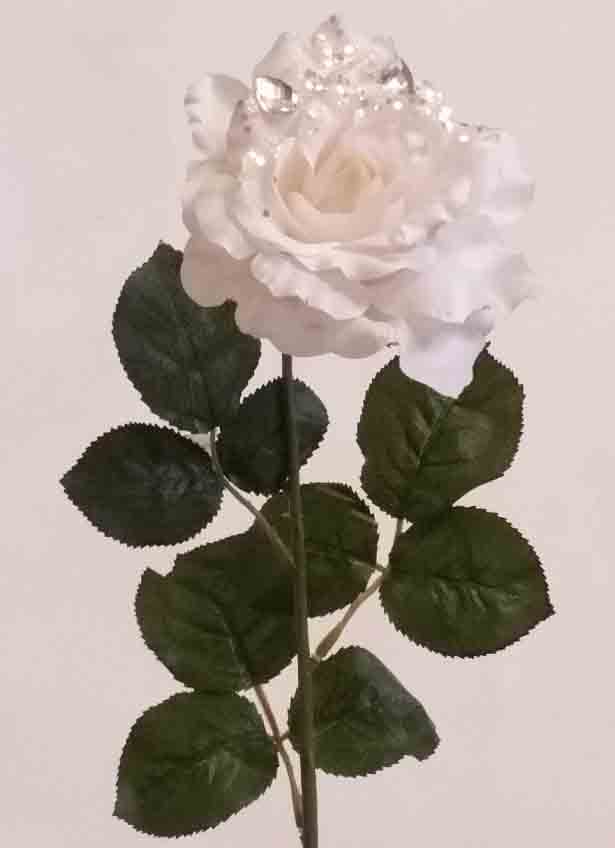 R425 - 28" Luxor Open Rose with Jewels - 2.50 ea