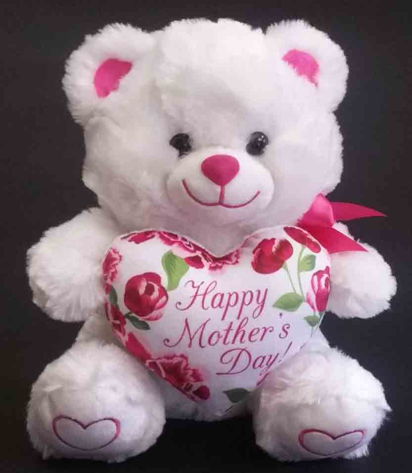 P302 - 12" Plush Sitting Bear with "Happy Mother's Day" - 9.95 ea