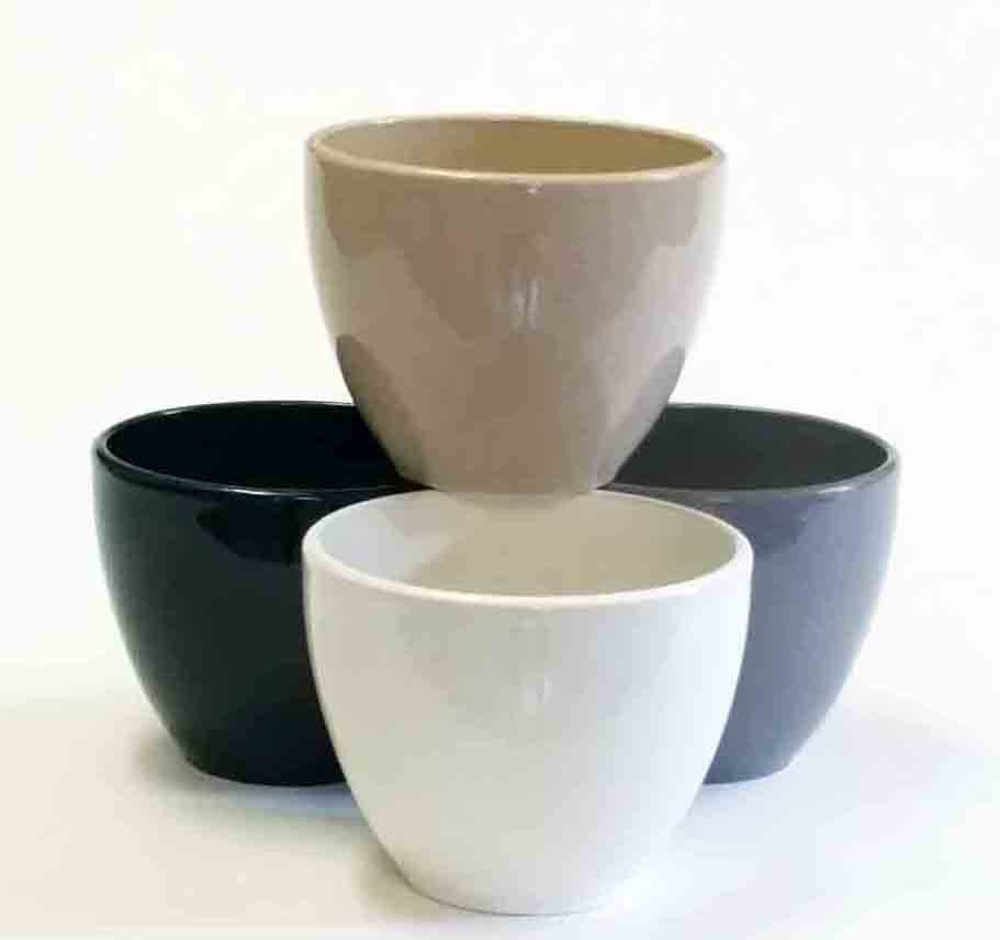 C117 - 6.5" x 5.25" Ceramic Memphis Pot - 8.75 ea, 7.95/6
