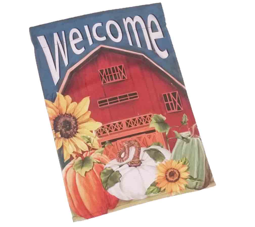 9822 - 12 x 18" Harvest "Welcome" Flag - 5.40 ea