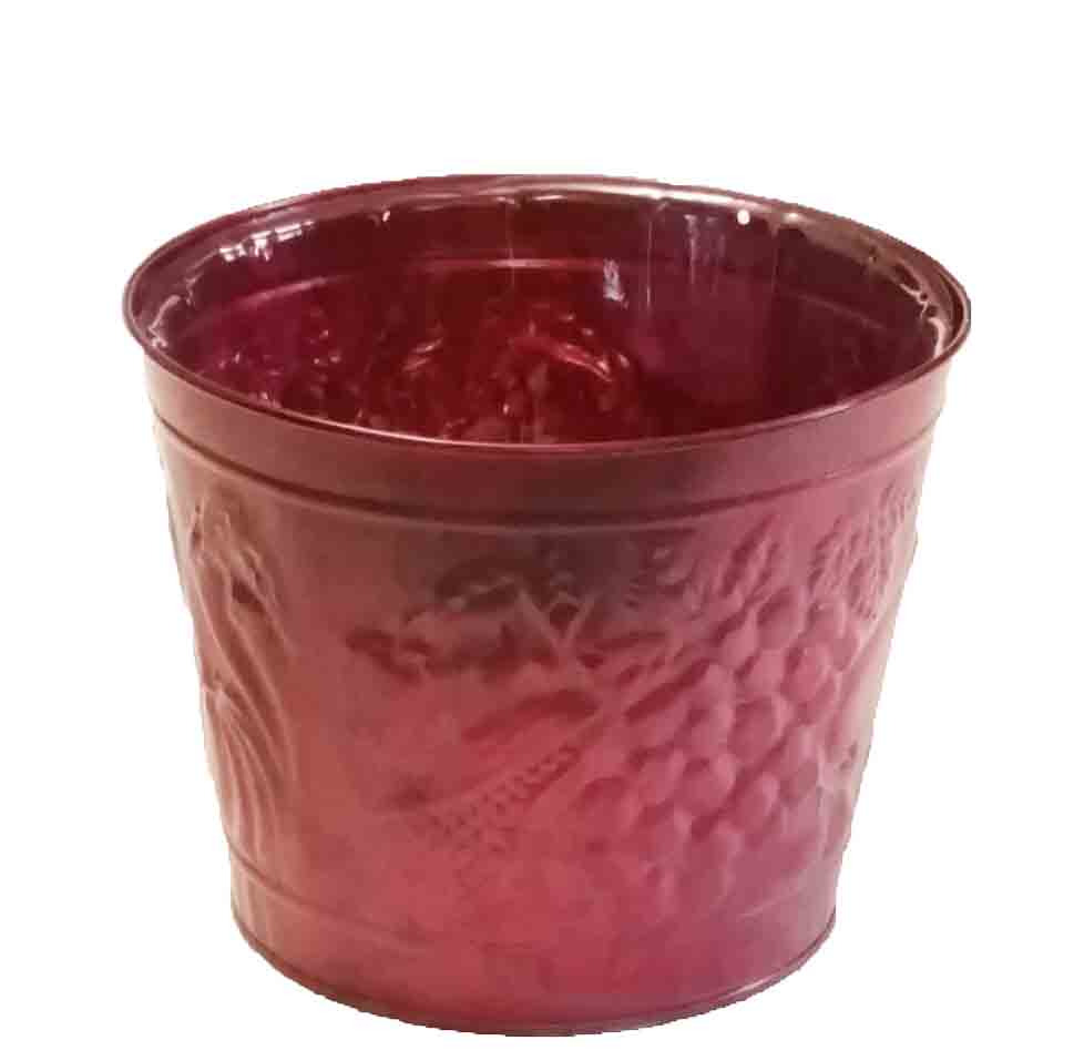 M550 - 6.75" Metal Embossed Leaf Pot - 3.95 ea, 3.50/12