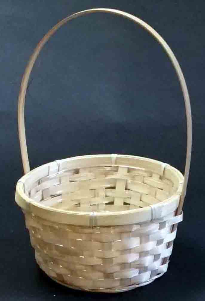 4356 - 12" Bamboo Basket w/Handle & Liner - 9.50 ea, 9.25/12