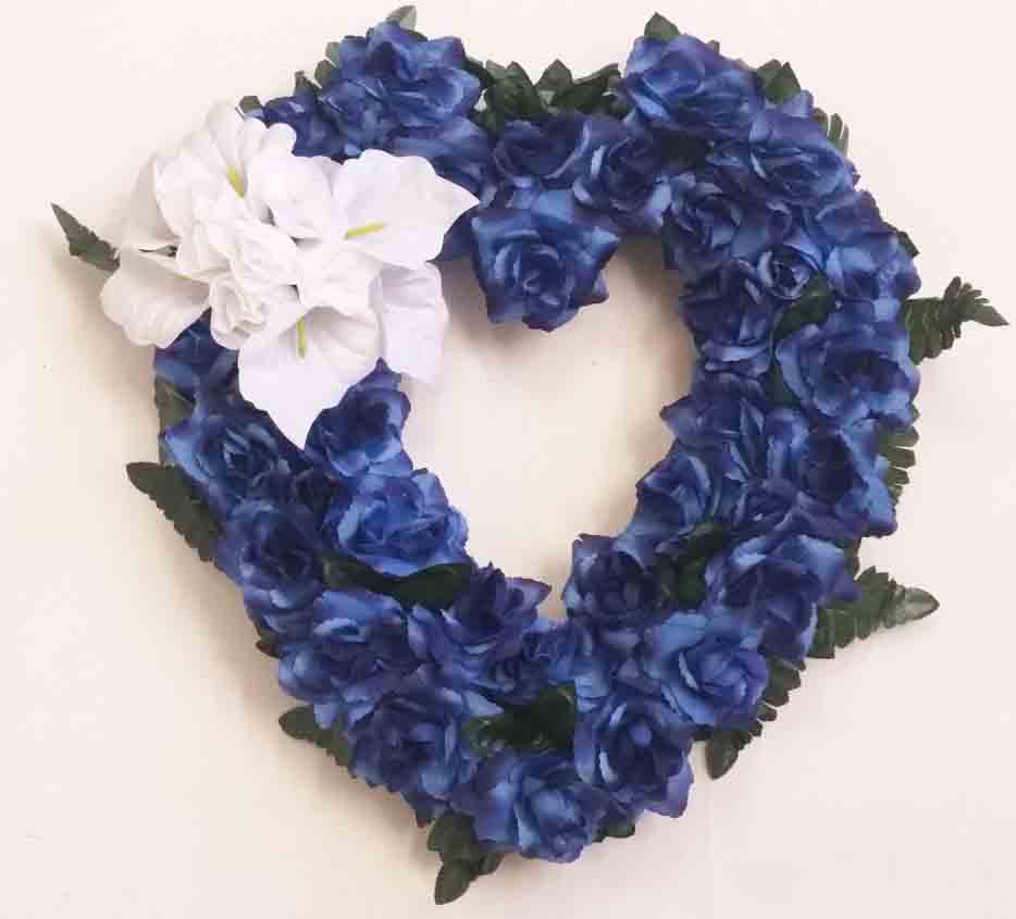 1887 - 22" Dark Blue/White Heart - 38.95 ea