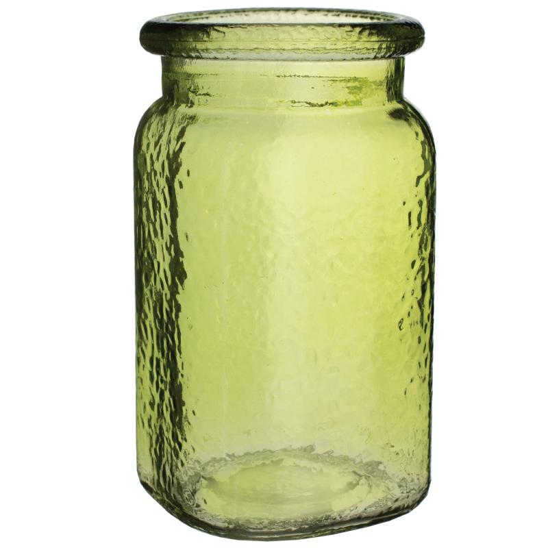 GC3279 - 6.5" Green Hammered Jar - 4.25 ea, 3.85/24