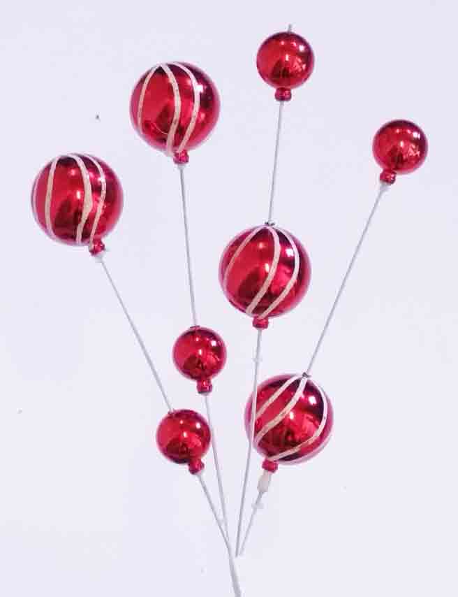 X722 - 18" Red Ball Spray x 8 - 4.95 ea, 4.50/36