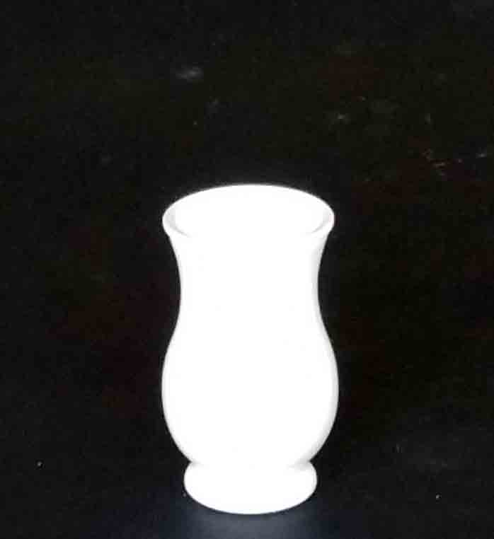 GC248 - 7" White Glass Regency Vase - 4.25 ea, 3.95/12