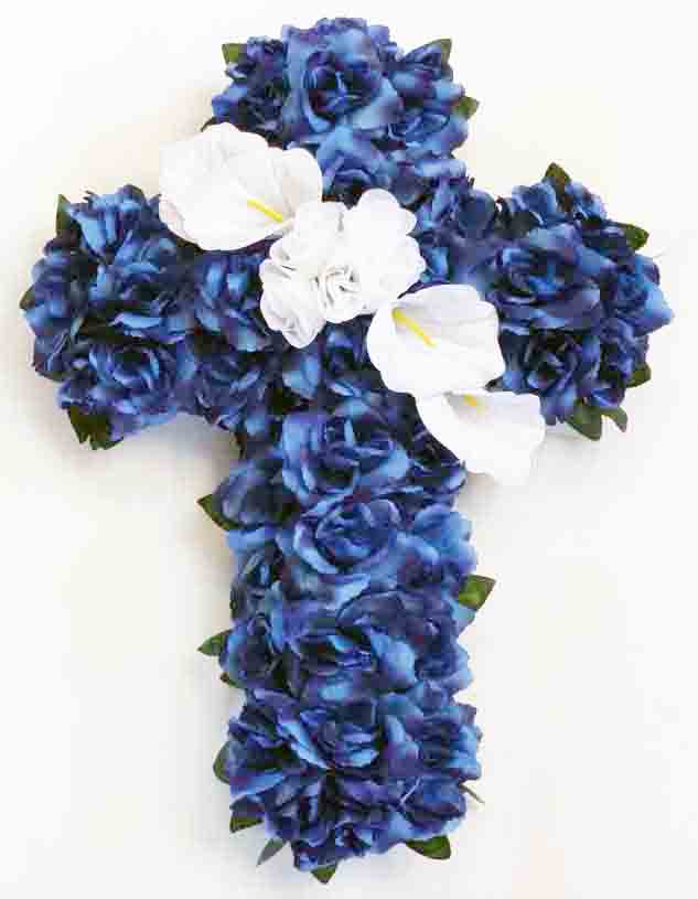 1883 - 22" Dark Blue/White Decorative Cross - 32.50 ea