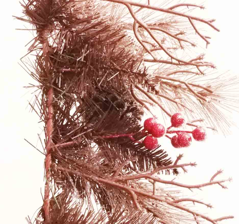 XG72 - 12" x 6' Frosted Garland with Cones and Twigs - 34.60 ea