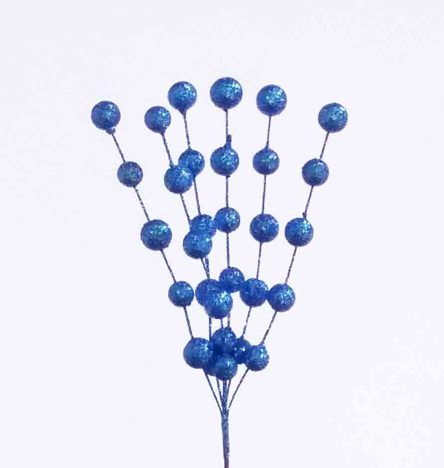 X474 - 10" Blue Glitter Berry Pick - 1.40 ea, 1.25/12