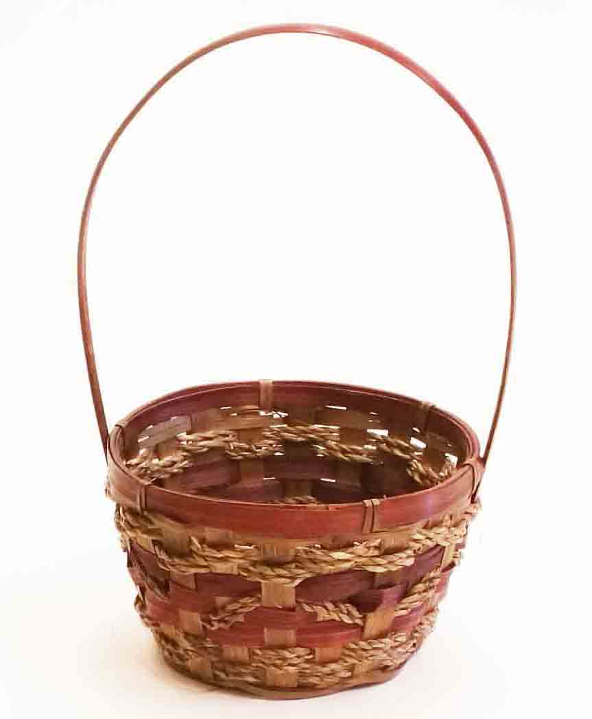 1825 - 6" Burgandy Basket with Liner - 5.10 ea, 4.85/72