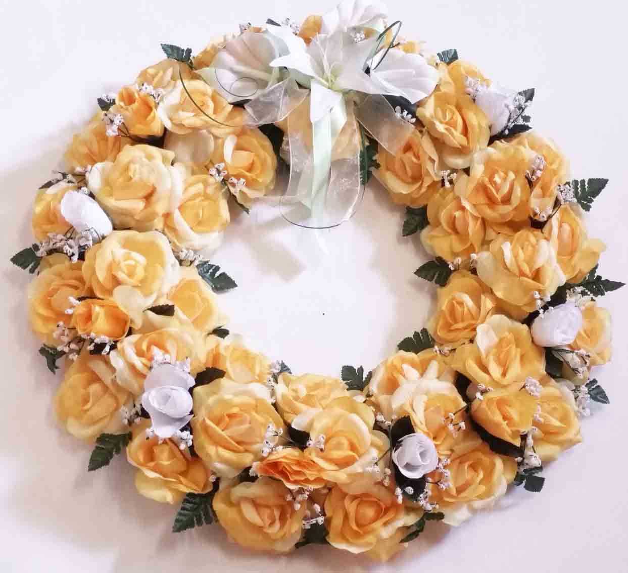 1132 - 20" Yellow/White Elegant Wreath - 42.50 ea