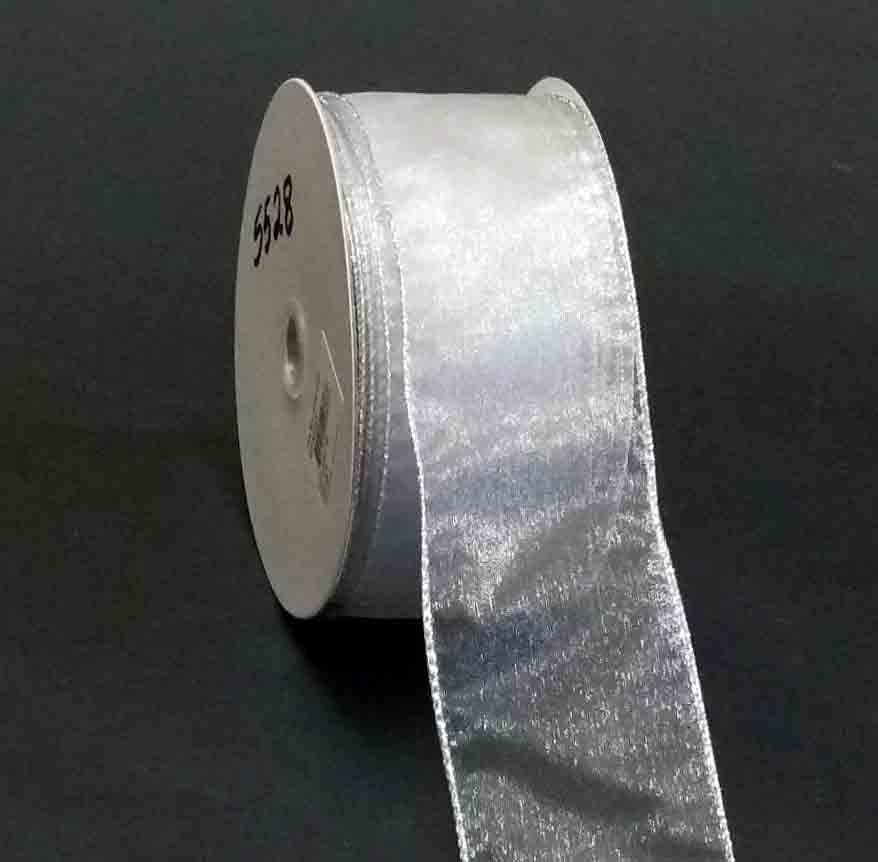5528 - 2.5" Silver Wired Sheer Essence - 50 yds - 13.95 bolt