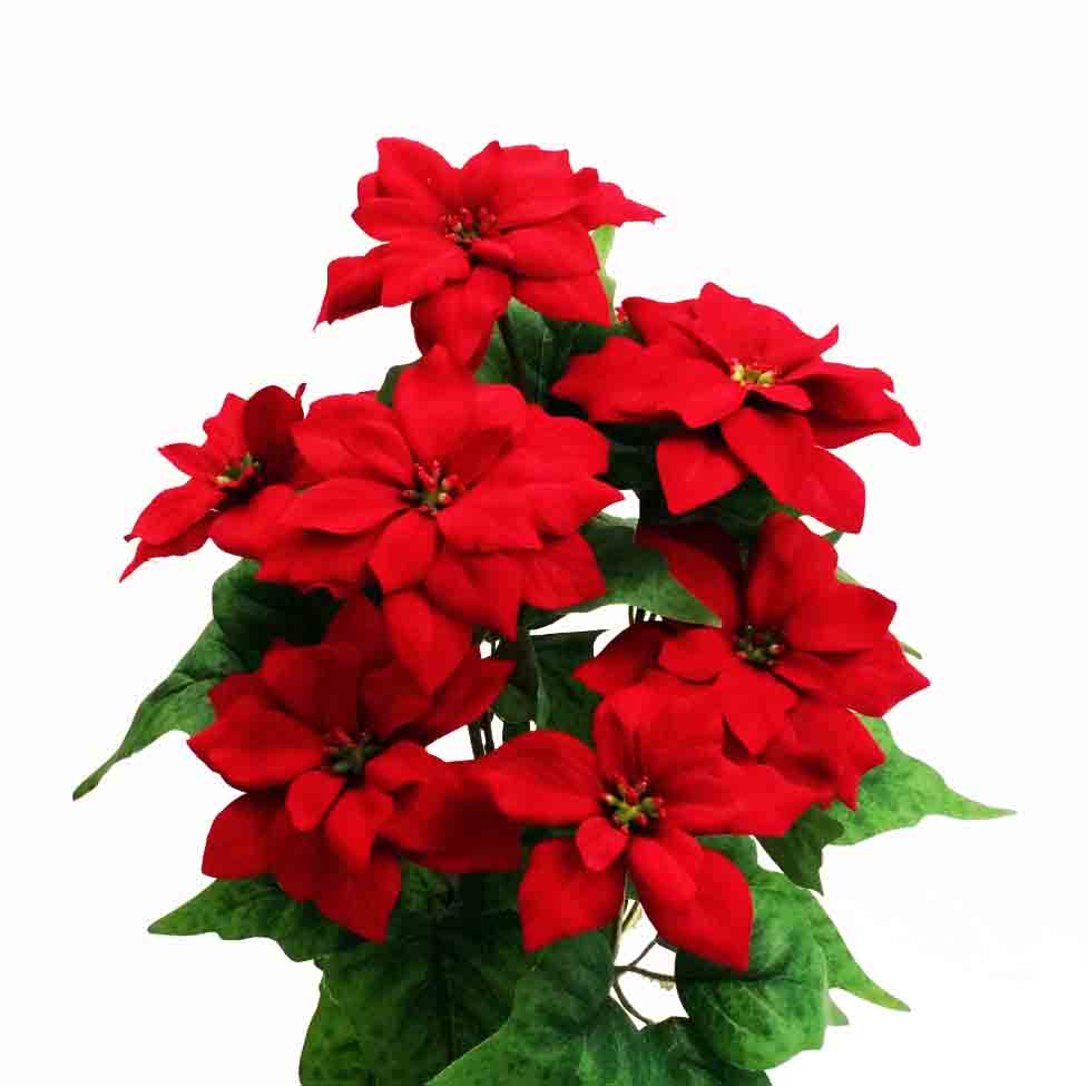 X17 - 17" Red Poinsettia Bush x 9 - 5.50 ea