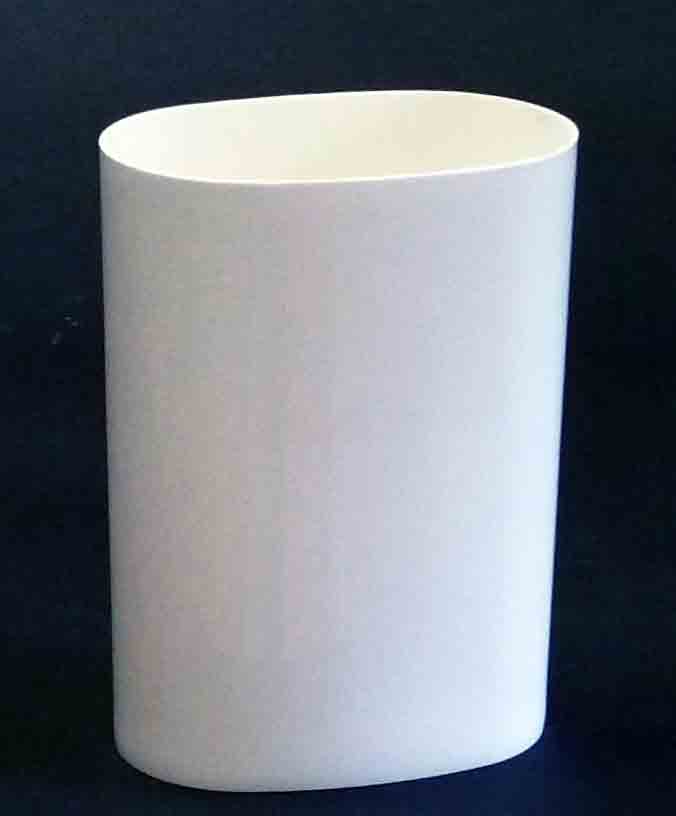 196 - 8" White Oval Vase - 3.70 ea, 3.25/8