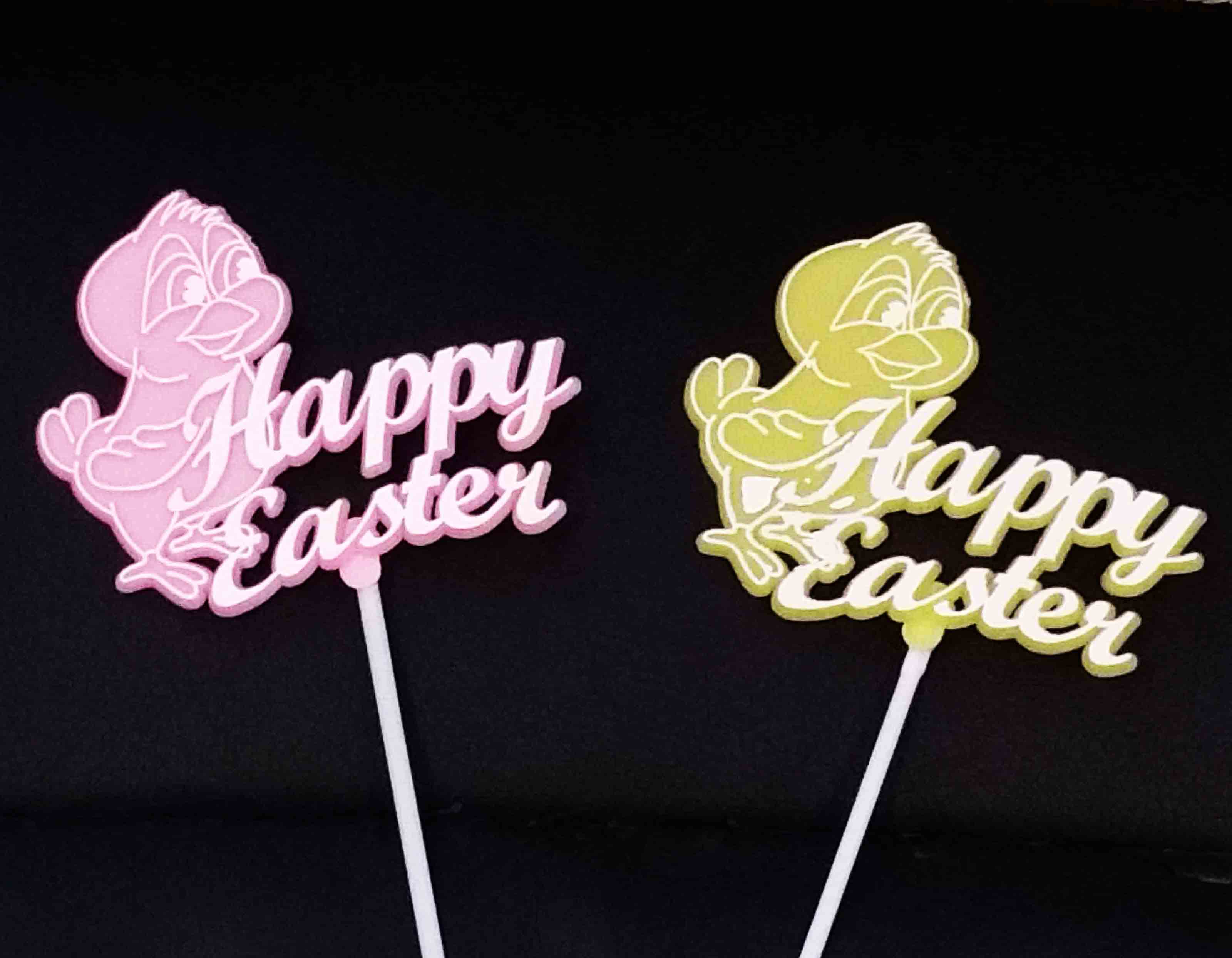 2541 - 3" Happy Easter Pick - .45 ea, .41/24