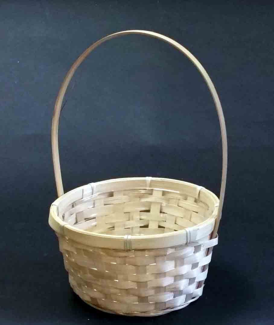 4362 - 8" Bamboo Basket w/Handle and Liner - 4.25 ea, 3.95/12