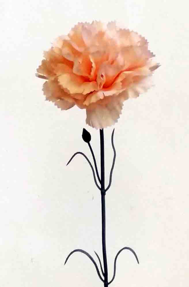 C107 - 3" Peach Carnation on 18" Stem - .95 ea, .75/48