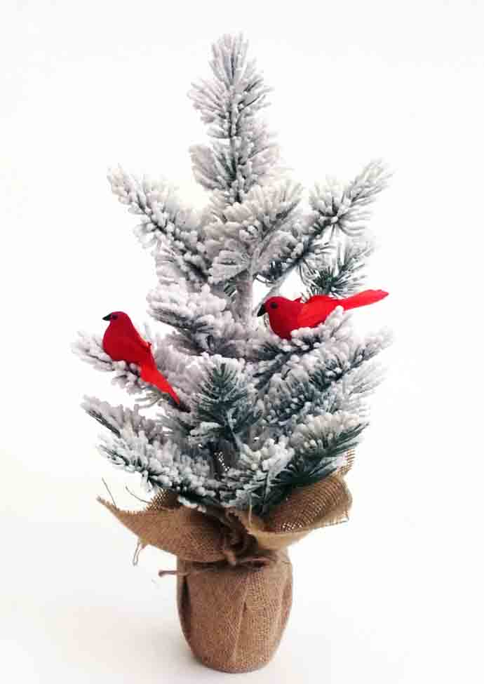 XT16 - 16" Flocked Tree in Burlap Bag - 17.95 ea