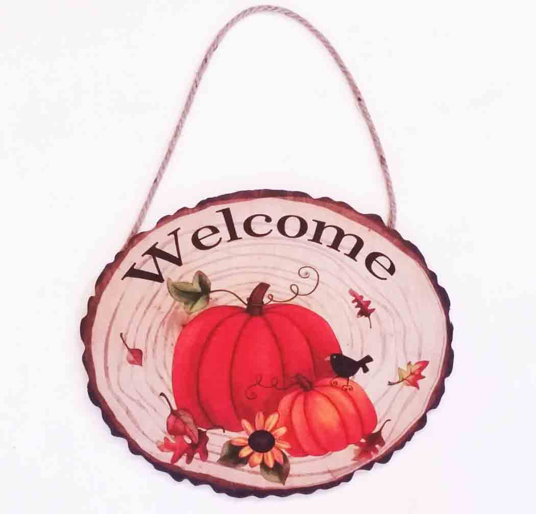 9326 - 10 x 11.75" "Welcome" Cut Log Sign - 9.60 ea