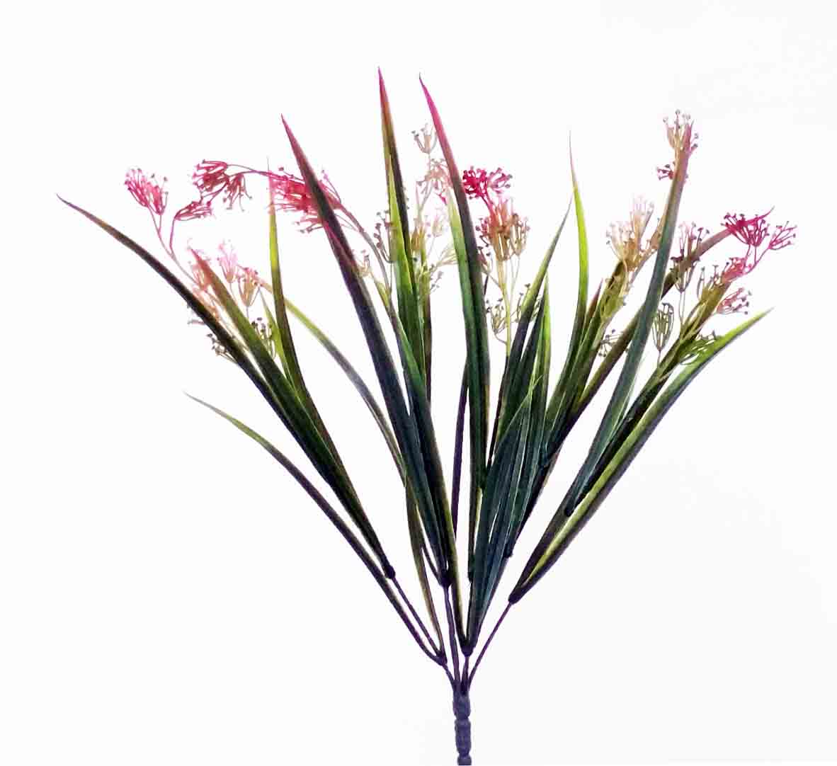 SG99 - 14" Grass with Pink Flowers - 2.95 ea