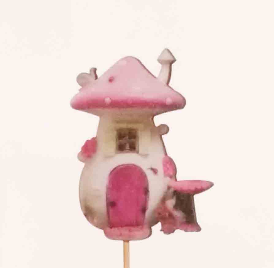 345 - 3.5" Mushroom Roof Fairy House Pick - .95 ea, .75/12