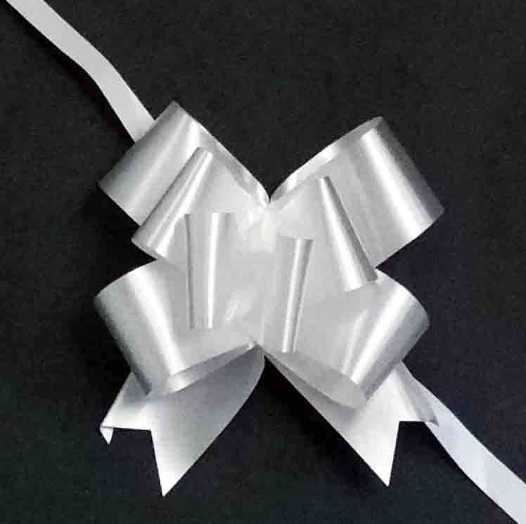 PB7 - 4" White Butterfly Pull Bow - .95 ea, .75/50