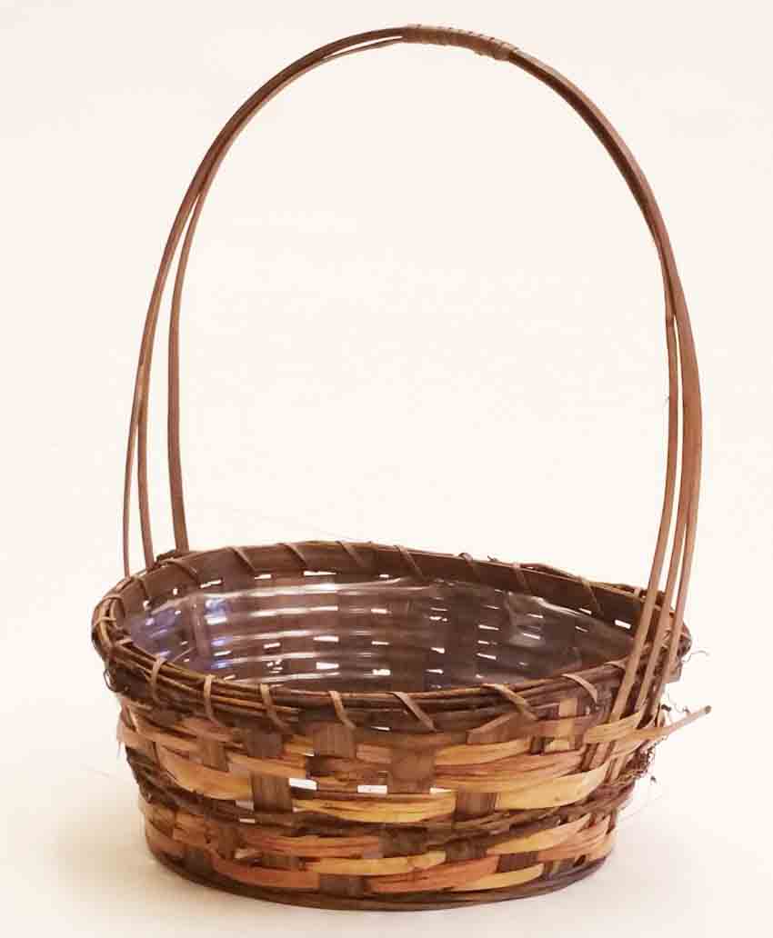 15100 - 10.5" Round Vine Basket with Liner - 9.35 ea, 9.10/12