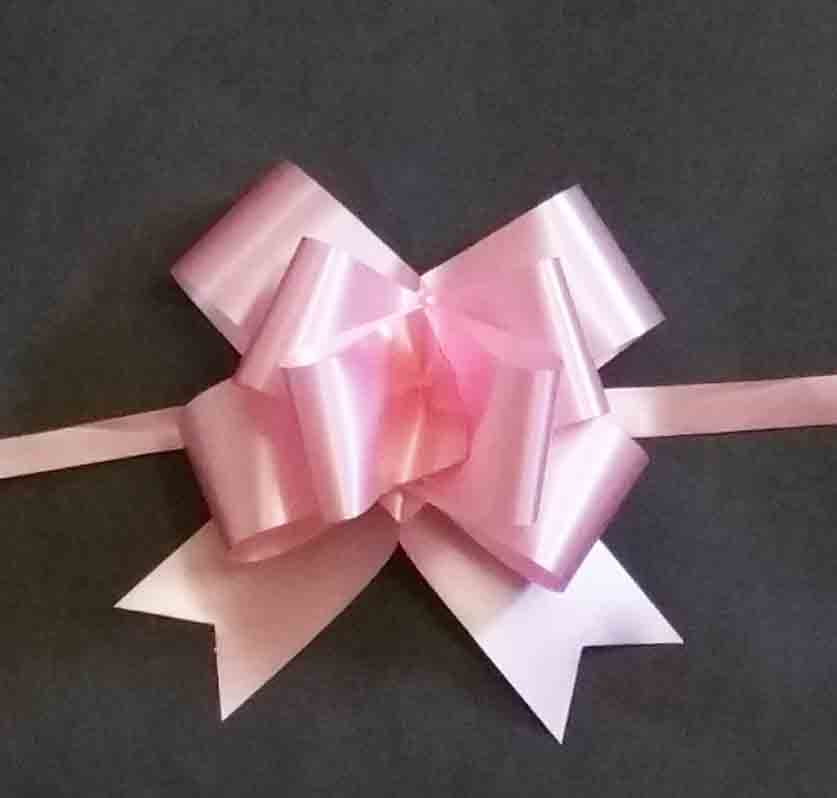 PB7 - 4" Pink Butterfly Pull Bow - .95 ea, .75/50