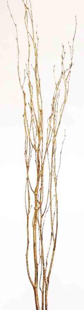 2770 - 3-4' Gold Glittered Birch Branch - 3 pc - 8.75 bag